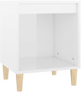Shumee noční stolek bílý s vysokým leskem 40 × 35 × 50 cm kompozitní dřevo, 821862 - Night Stand