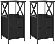Shumee noční stolky 2 ks, černé 34 × 35,5 × 70 cm kompozitní dřevo - Night Stand