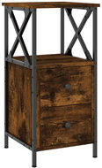 Shumee bedside table smoked oak 34 × 35,5 × 70 cm composite wood - Night Stand