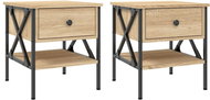 Shumee bedside tables 2 pcs, sonoma oak 40 × 42 × 45 cm composite wood - Night Stand