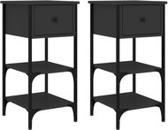 Shumee noční stolky 2 ks, černé 34 × 36 × 70 cm kompozitní dřevo - Night Stand