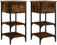 Shumee noční stolky 2 ks, kouřový dub 34 × 36 × 70 cm kompozitní dřevo - Night Stand