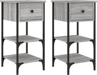Shumee noční stolky 2 ks, šedé sonoma 34 × 36 × 70 cm kompozitní dřevo - Night Stand