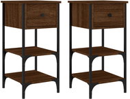 Shumee noční stolky 2 ks, hnědý dub 34 × 36 × 70 cm kompozitní dřevo - Night Stand