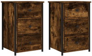 Shumee noční stolky 2 ks, kouřový dub 40 × 36 × 60 cm kompozitní dřevo - Night Stand