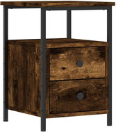 Shumee bedside table smoked oak 34 × 35,5 × 50 cm composite wood - Night Stand