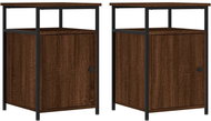 Shumee bedside tables 2 pcs, brown oak 40 × 42 × 60 cm composite wood, 826042 - Night Stand
