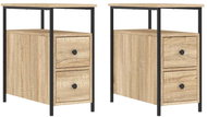 Shumee bedside tables 2 pcs, sonoma oak 30 × 60 × 80 cm composite wood - Night Stand
