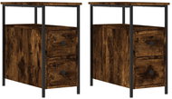 Shumee bedside tables 2 pcs, smoky oak 30 × 60 × 60 cm composite wood, 826068 - Night Stand