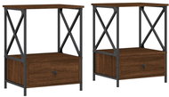 Shumee noční stolky 2 ks, hnědý dub 50 × 41 × 65 cm kompozitní dřevo - Night Stand