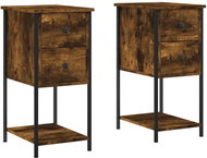 Shumee noční stolky 2 ks, kouřový dub 32 × 42 × 70 cm kompozitní dřevo - Night Stand