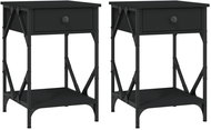 Shumee noční stolky 2 ks, černé 40 × 42 × 60 cm kompozitní dřevo - Night Stand
