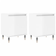 Shumee noční stolky 2 ks, bílé vysoký lesk 40 × 30 × 50 cm kompozitní dřevo, 826817 - Night Stand