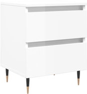 Shumee noční stolky 2 ks, lesklé bílé 40 × 35 × 50 cm kompozitní dřevo, 826865 - Night Stand
