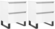 Shumee noční stolky 2 ks, lesklé bílé 40 × 35 × 50 cm kompozitní dřevo, 826897 - Night Stand