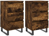 Shumee bedside tables 2 pcs, smoked oak 44 × 35 × 69 cm composite wood, 826951 - Night Stand