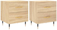 Shumee noční stolky 2 ks, dub sonoma 40 × 35 × 47,5 cm kompozitní dřevo, 827267 - Night Stand