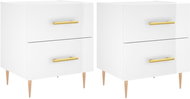 Shumee noční stolky 2 ks, lesklé bílé 40 × 35 × 47,5 cm kompozitní dřevo, 827281 - Night Stand