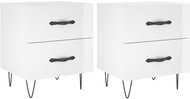 Shumee noční stolky 2 ks, lesklé bílé 40 × 35 × 47,5 cm kompozitní dřevo, 827297 - Night Stand