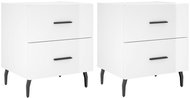 Shumee noční stolky 2 ks, lesklé bílé 40 × 35 × 47,5 cm kompozitní dřevo, 827345 - Night Stand
