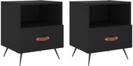 Shumee noční stolky 2 ks, černé 40 × 35 × 47,5 cm kompozitní dřevo, 827375 - Night Stand