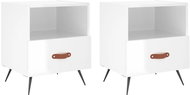 Shumee noční stolky 2 ks, lesklé bílé 40 × 35 × 47,5 cm kompozitní dřevo, 827377 - Night Stand