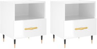 Shumee noční stolky 2 ks, lesklé bílé 40 × 35 × 47,5 cm kompozitní dřevo, 827393 - Night Stand