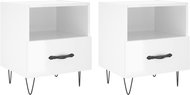 Shumee noční stolky 2 ks, lesklé bílé 40 × 35 × 47,5 cm kompozitní dřevo, 827425 - Night Stand