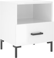 Shumee noční stolek bílý vysoký lesk 40 × 35 × 47,5 cm kompozitní dřevo, 827440 - Night Stand
