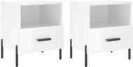 Shumee bedside tables 2 pcs, glossy white 40 × 35 × 47,5 cm composite wood, 827457 - Night Stand