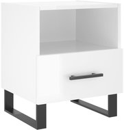 Shumee noční stolek bílý vysoký lesk 40 × 35 × 47,5 cm kompozitní dřevo - Night Stand
