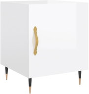 Shumee noční stolek bílý s vysokým leskem 40 × 40 × 50 cm kompozitní dřevo, 827520 - Night Stand