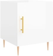 Shumee noční stolek bílý s vysokým leskem 40 × 40 × 50 cm kompozitní dřevo, 827536 - Night Stand