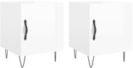 Shumee noční stolky 2 ks, lesklé bílé 40 × 40 × 50 cm kompozitní dřevo, 827553 - Night Stand