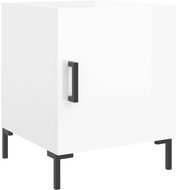 Shumee noční stolek bílý s vysokým leskem 40 × 40 × 50 cm kompozitní dřevo, 827568 - Night Stand