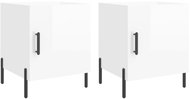 Shumee noční stolky 2 ks, lesklé bílé 40 × 40 × 50 cm kompozitní dřevo, 827585 - Night Stand