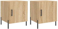 Shumee bedside tables 2 pcs, sonoma oak 40 × 40 × 50 cm composite wood, 827587 - Night Stand