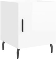 Shumee noční stolek bílý s vysokým leskem 40 × 40 × 50 cm kompozitní dřevo - Night Stand