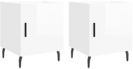 Shumee noční stolky 2 ks, lesklé bílé 40 × 40 × 50 cm kompozitní dřevo, 827601 - Night Stand