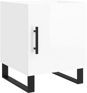 Shumee noční stolek bílý s vysokým leskem 40 × 40 × 50 cm kompozitní dřevo, 827616 - Night Stand