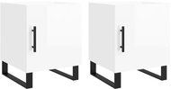 Shumee noční stolky 2 ks, lesklé bílé 40 × 40 × 50 cm kompozitní dřevo, 827617 - Night Stand