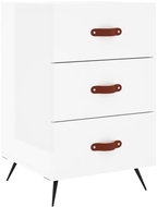 Shumee noční stolek bílý s vysokým leskem 40 × 40 × 66 cm kompozitní dřevo, 827630 - Night Stand