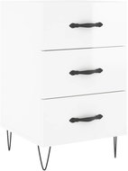 Shumee noční stolek bílý s vysokým leskem 40 × 40 × 66 cm kompozitní dřevo - Night Stand