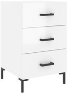 Shumee noční stolek bílý s vysokým leskem 40 × 40 × 66 cm kompozitní dřevo, 827662 - Night Stand