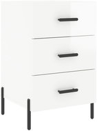 Shumee noční stolek bílý s vysokým leskem 40 × 40 × 66 cm kompozitní dřevo, 827670 - Night Stand