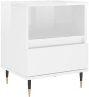 Shumee Nightstand White High Gloss 40 × 35 × 50 cm Composite Wood, 830608 - Night Stand