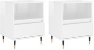 Shumee noční stolky 2 ks, lesklé bílé 40 × 35 × 50 cm kompozitní dřevo, 830609 - Night Stand