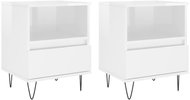 Shumee noční stolky 2 ks, lesklé bílé 40 × 35 × 50 cm kompozitní dřevo - Night Stand