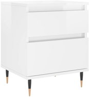 Shumee noční stolek bílý s vysokým leskem 40 × 35 × 50 cm kompozitní dřevo, 830656 - Night Stand