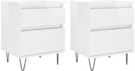 Shumee noční stolky 2 ks, lesklé bílé 40 × 35 × 50 cm kompozitní dřevo, 830673 - Night Stand